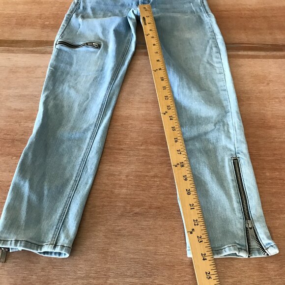 McGuire Jeans Women 26 Blue Mid Rise Distressed Ankle Zip Button Fly Medium Wash - Picture 7 of 13